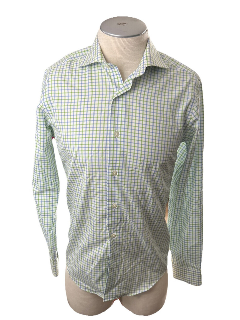 pronto uomo Mens shirt 15 34/35 Button Long Sleeves Cotton Plaid